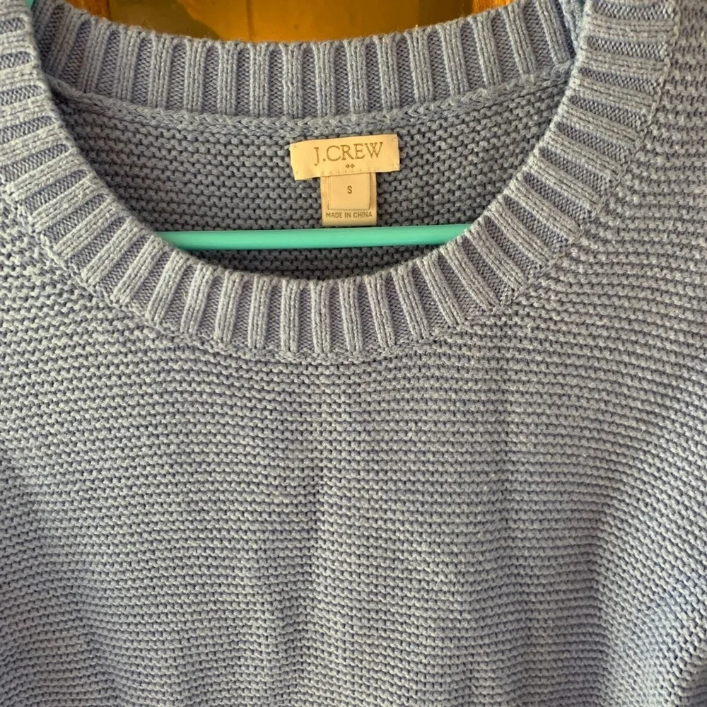 J. Crew Light Blue Crewneck Cotton/Nylon/Wool Sweater size small